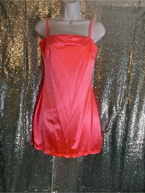 💖🔥Better Be Satin Neon Coral Mini Dress-Sweet like Candy 🍭💖